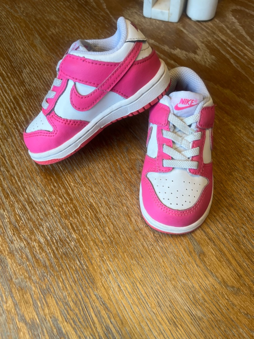 Nike Kids' Pink and White Low-Top Sneakers
